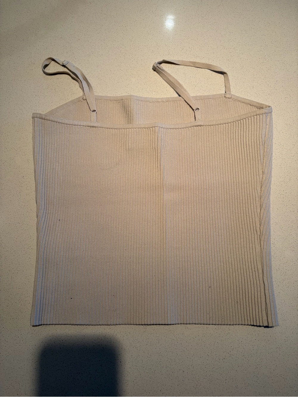 Babaton Cream Ribbed Spaghetti Strap Tank - Picture 2 of 4